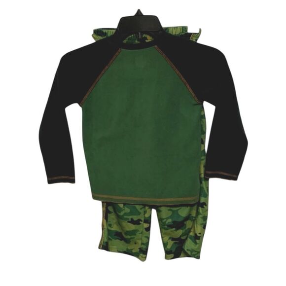 Carter’s | Boys Green Dinosaur Fleece Pajamas Set PJ Size 5 - Picture 2 of 7